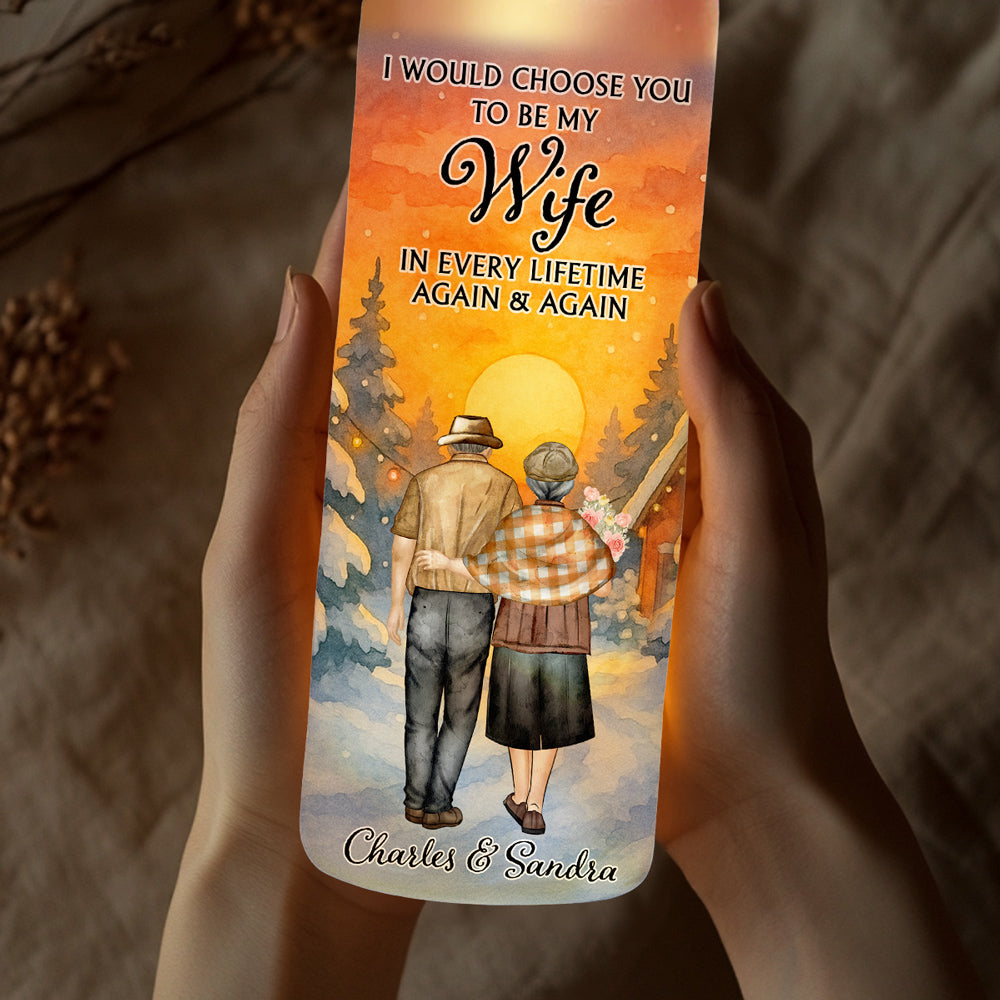 Always Choose You My Wife - Personalized Custom Bottle Lamp