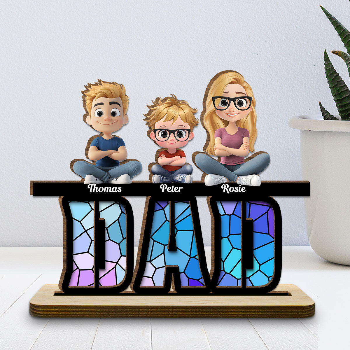 Our Father, Our Hero - Personalized Custom 2-Layer Wood Plaque With Flat Base