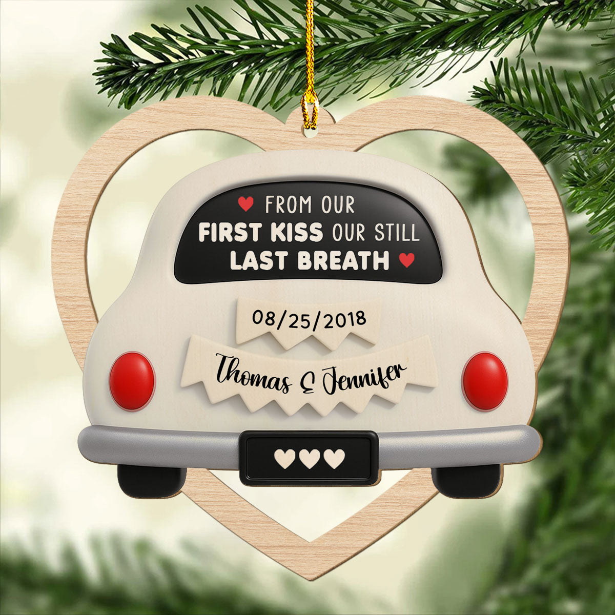 First Kiss To Last Breath - Personalized Custom Wood Ornament
