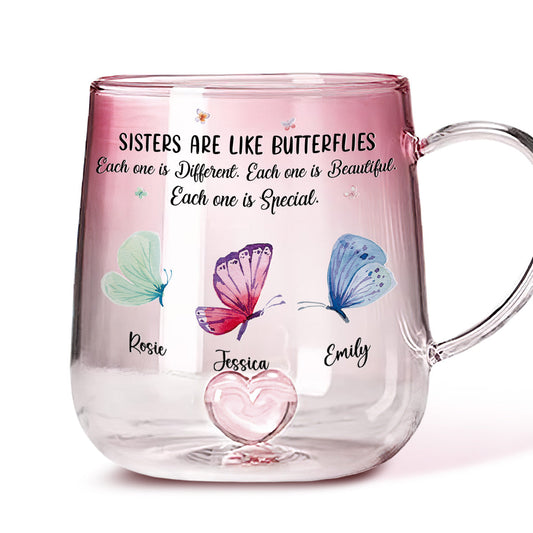 Sister Are The Gardeners Of Our Souls - Personalized Custom Pink Gradient Glass Mug