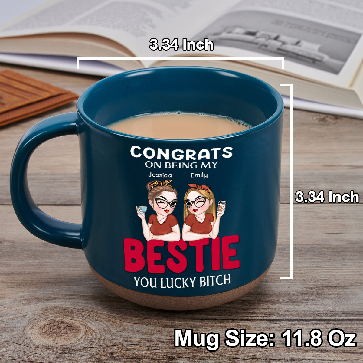 Congrats On Being My Bestie - Personalized Custom Pottery Mug