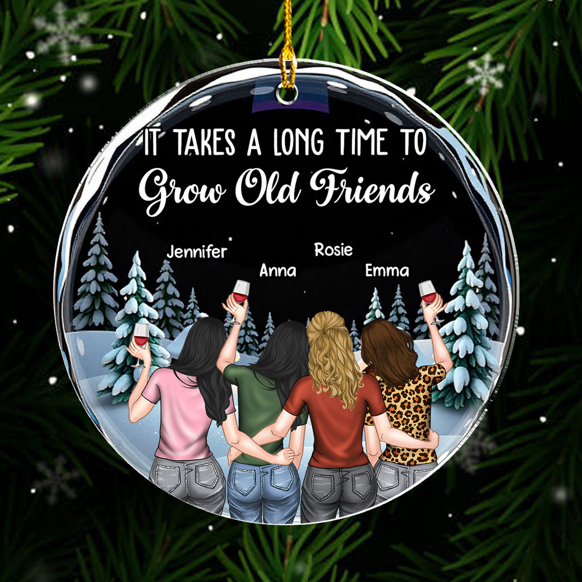 Friends We Never Walk Alone - Personalized Custom Acrylic Ornament