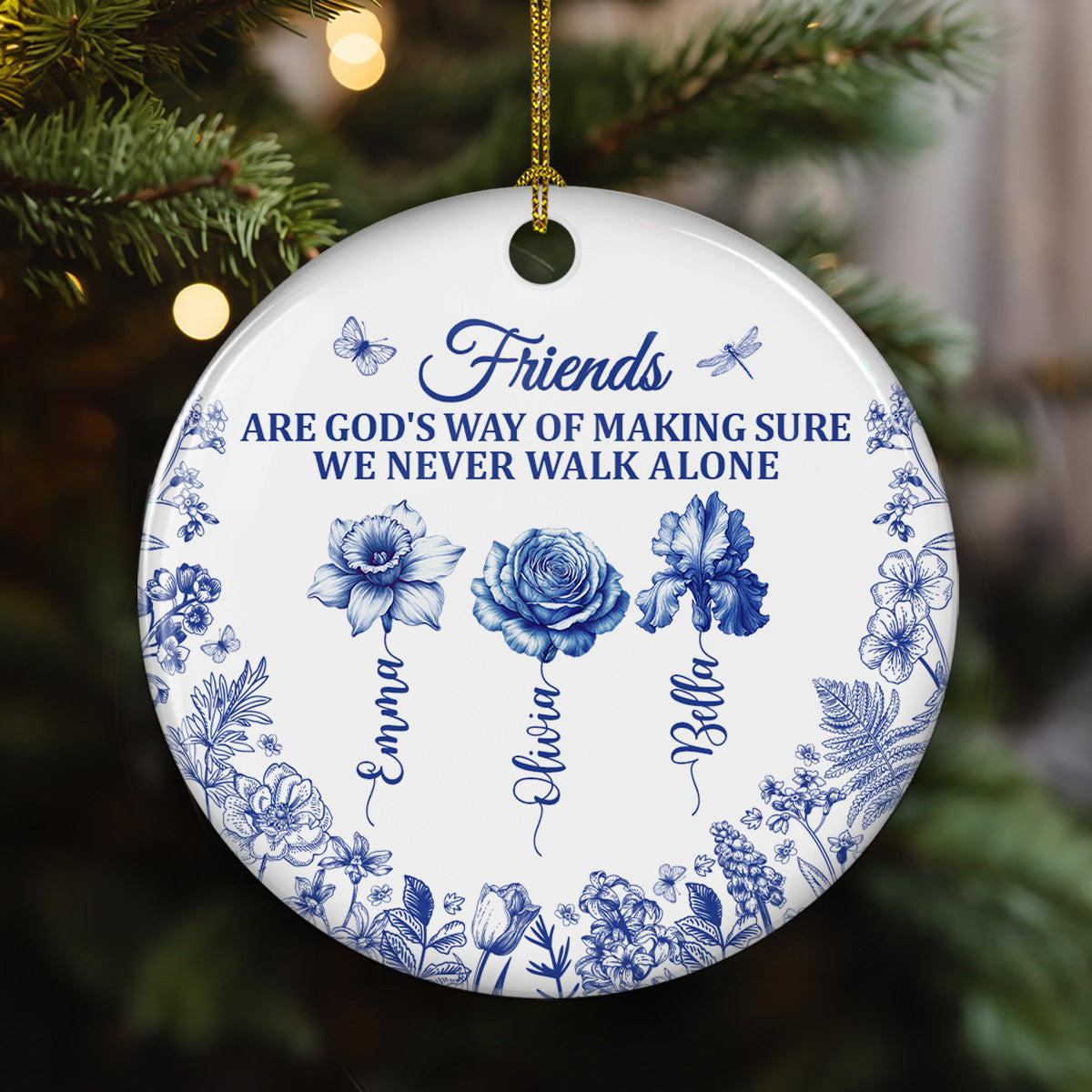 Never Walk Alone - Personalized Custom Ceramic Ornament