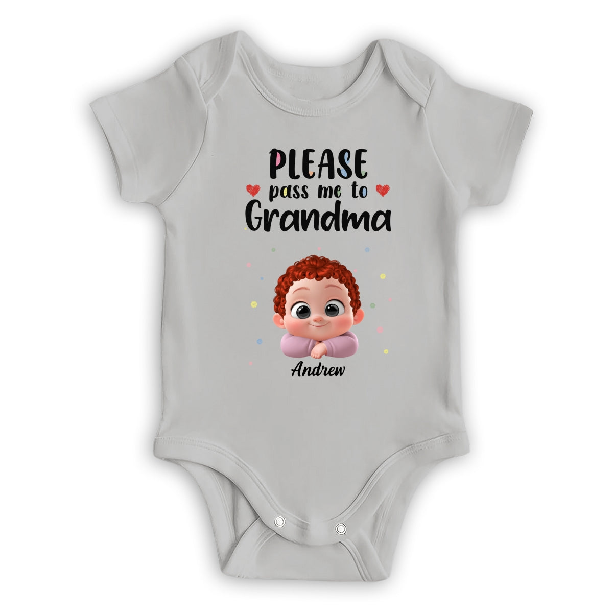 Please Pass Me To Grandma - Personalized Custom Baby Onesie