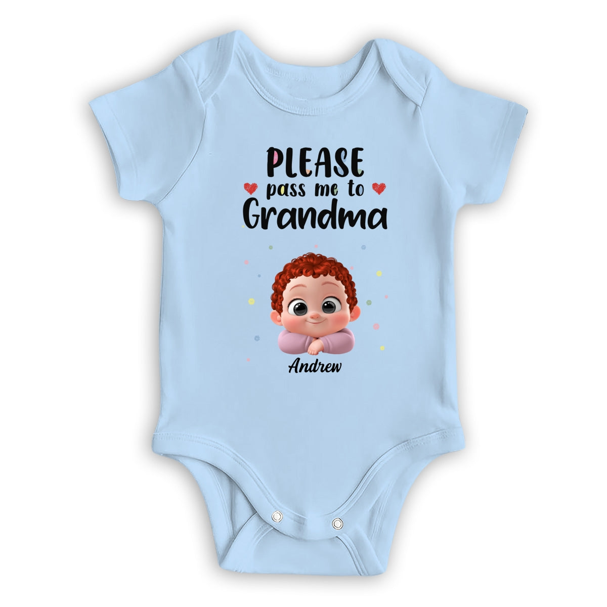 Please Pass Me To Grandma - Personalized Custom Baby Onesie