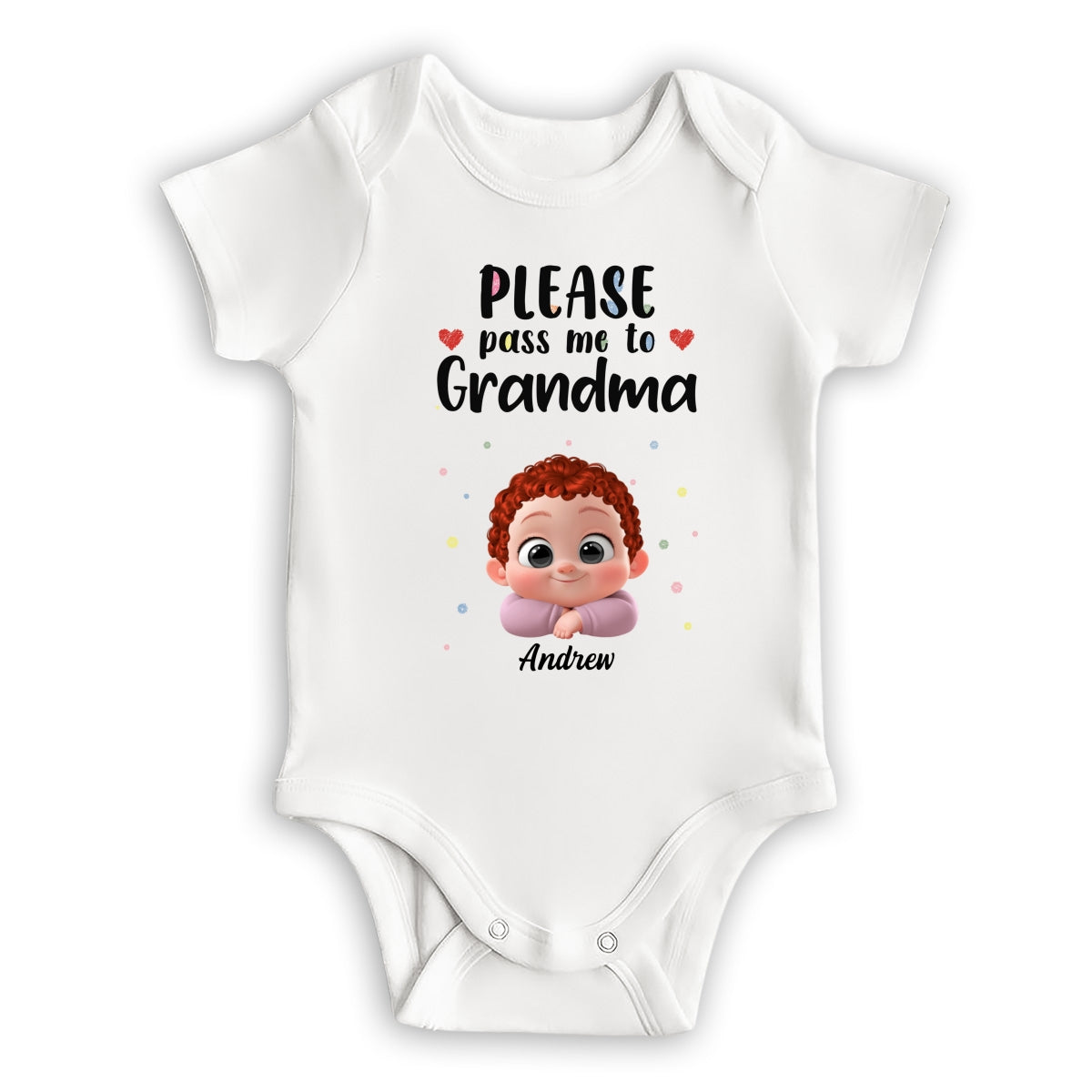 Please Pass Me To Grandma - Personalized Custom Baby Onesie