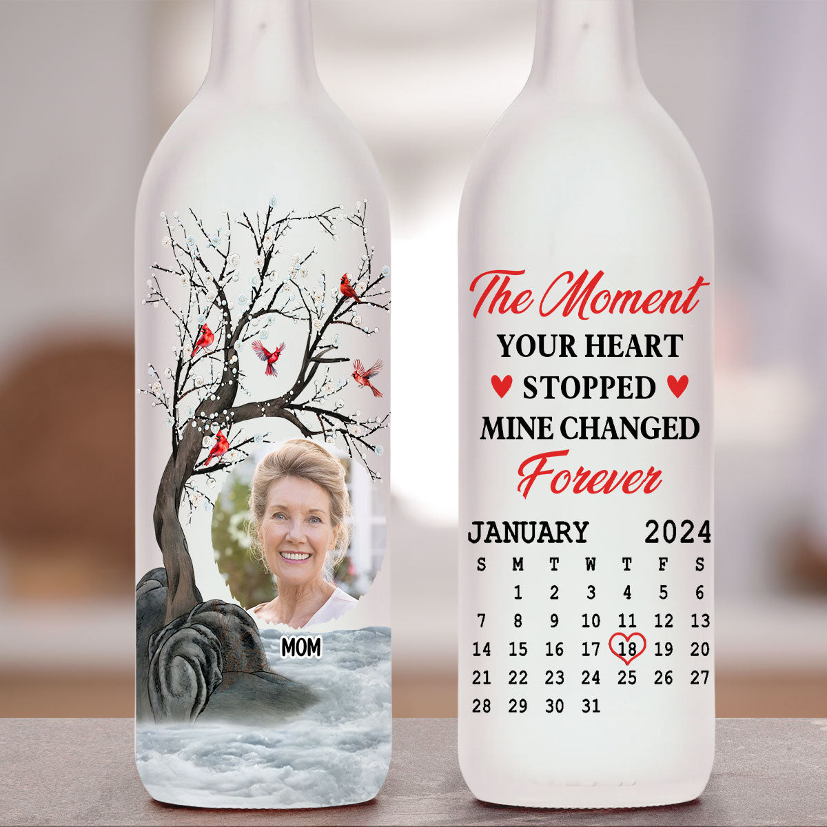 Forever In My Heart - Personalized Custom Bottle Lamp