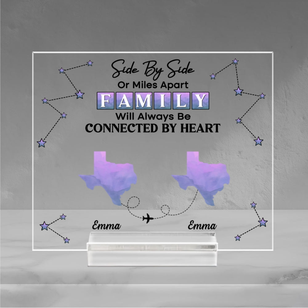 Side By Side -  Personalized Custom Acrylic Plaque With Base