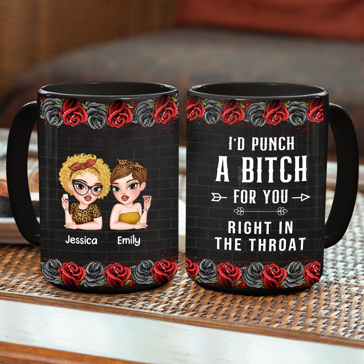 Bestie I Punch A Bitch For You - Personalized Custom Coffee Mug