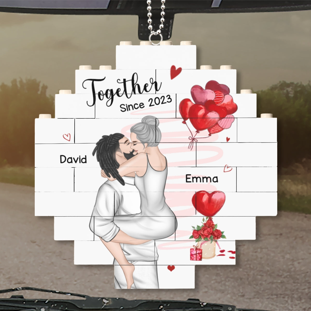 I Love You Forever - Personalized Custom Puzzle Car Ornament