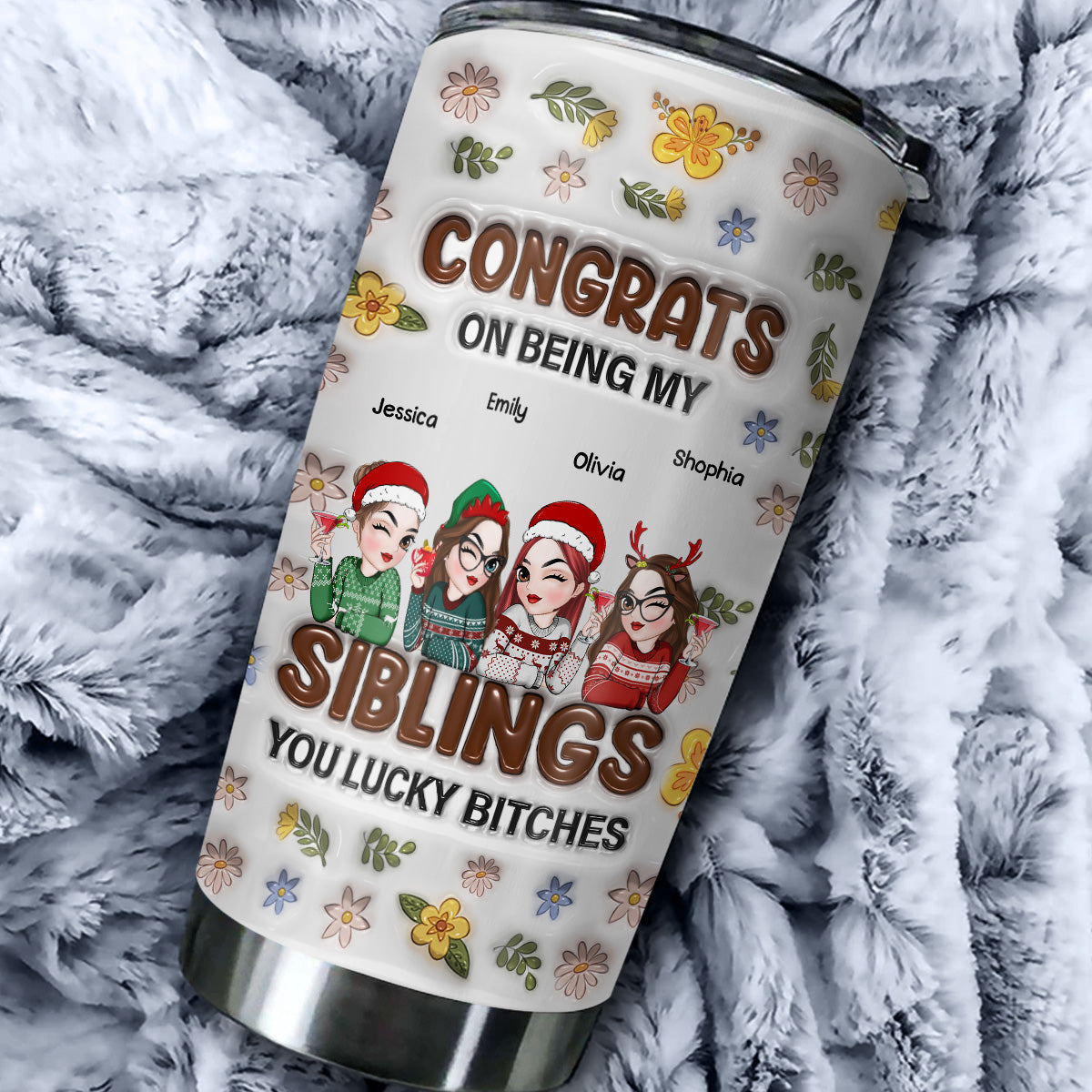 Bestie Congrats - Personalized Custom 3D Inflated Effect Tumbler