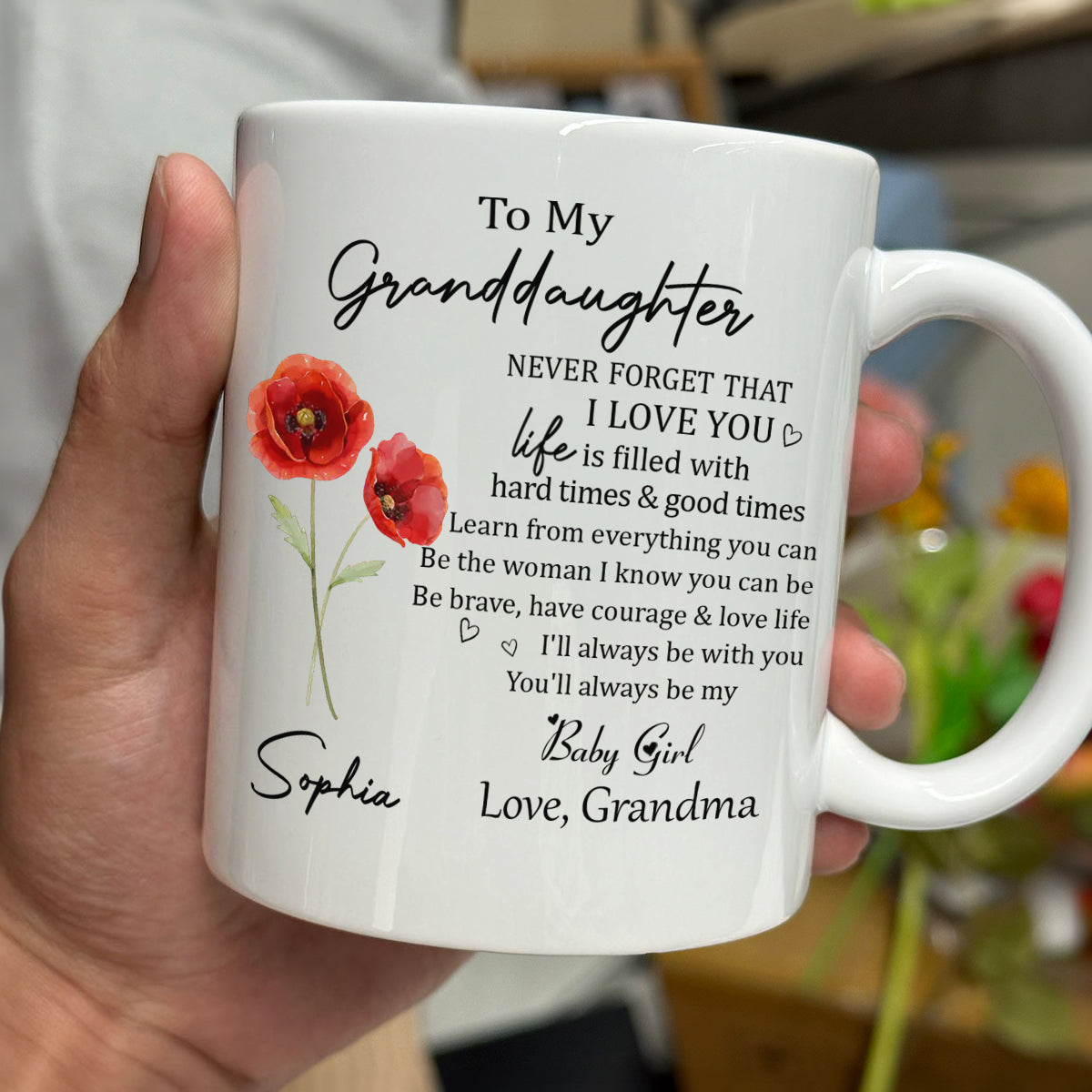 Never Forget Granddaughter - Personalized Custom Coffee Mug