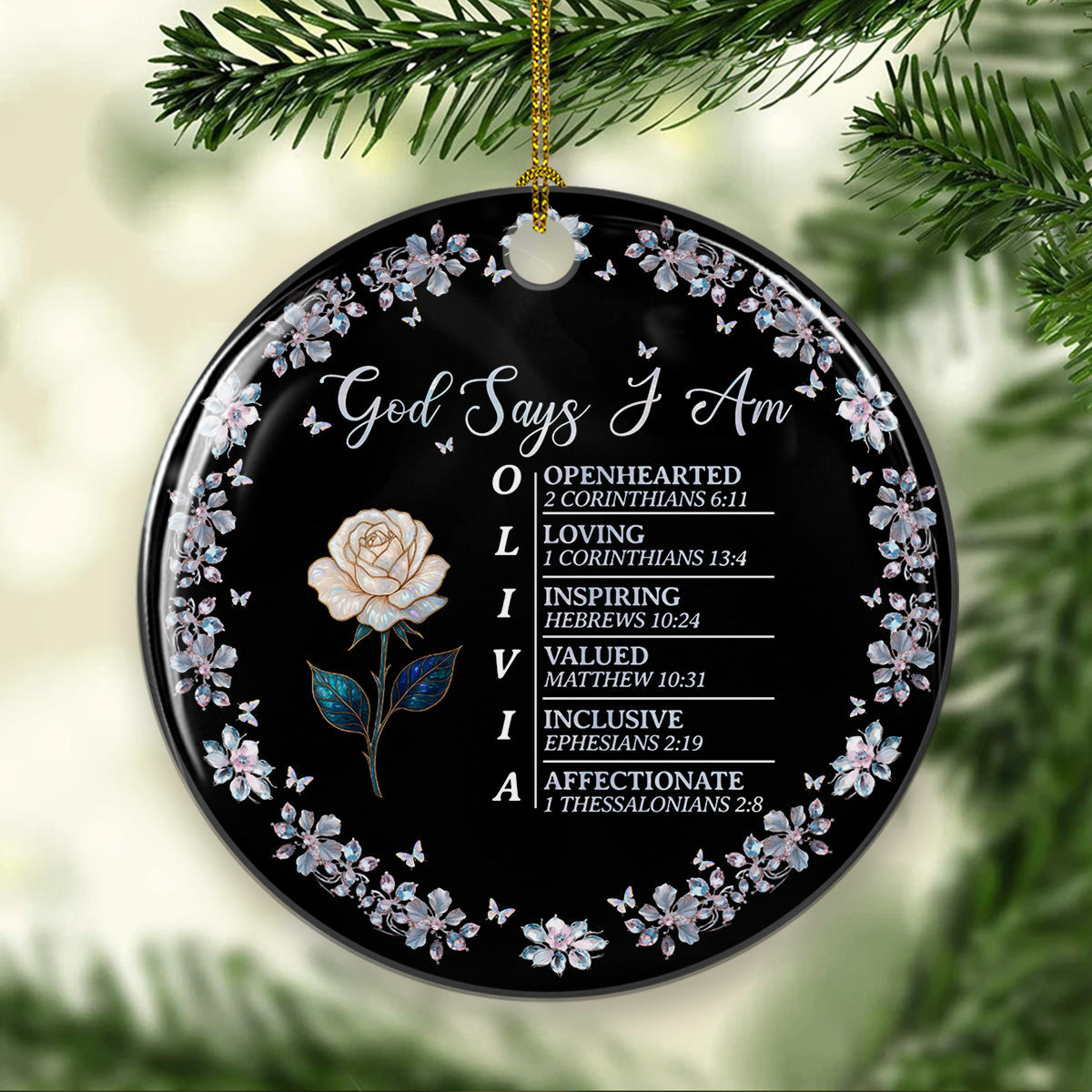 God Says I Am - Personalized Custom Ceramic Ornament