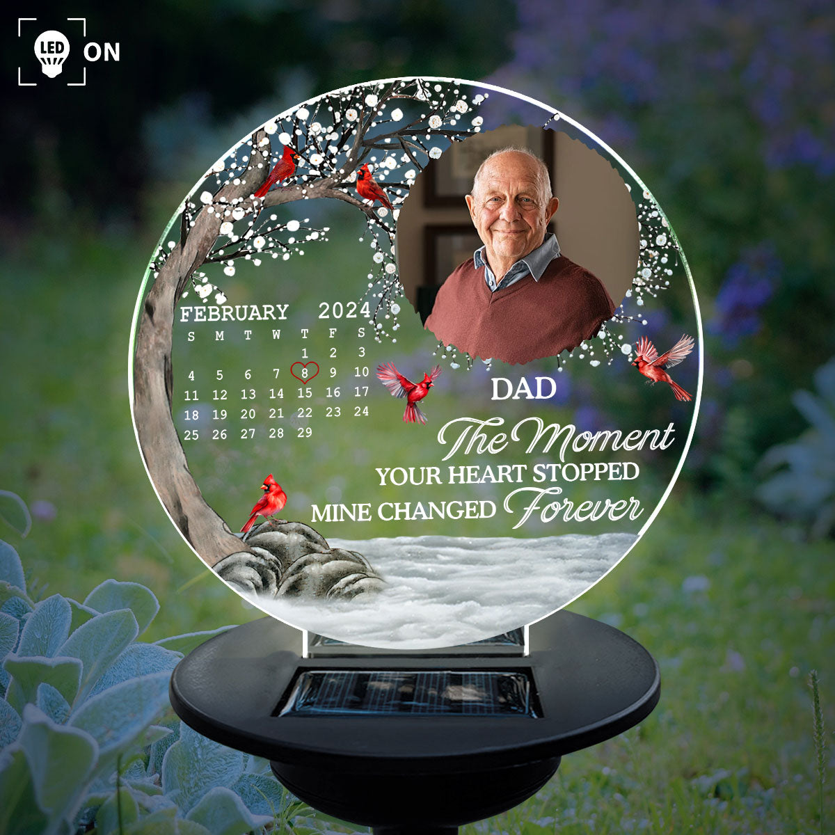 My Heart Changed Forever - Personalized Custom Solar Light