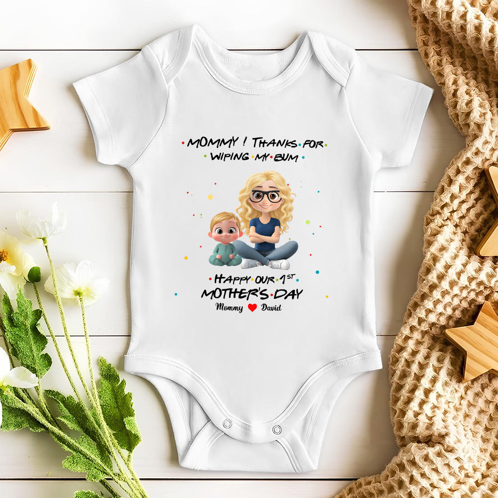 Thank Mommy For Wiping My Bum - Personalized Custom Baby Onesie