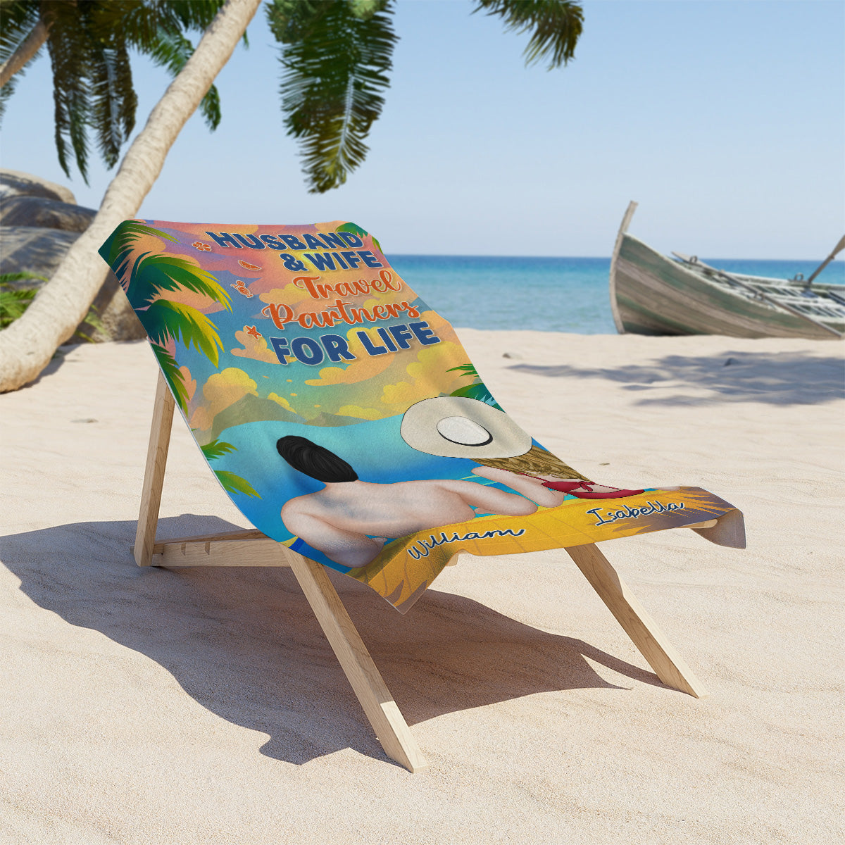 Love You To The Beach - Personalized Custom Beach Towel