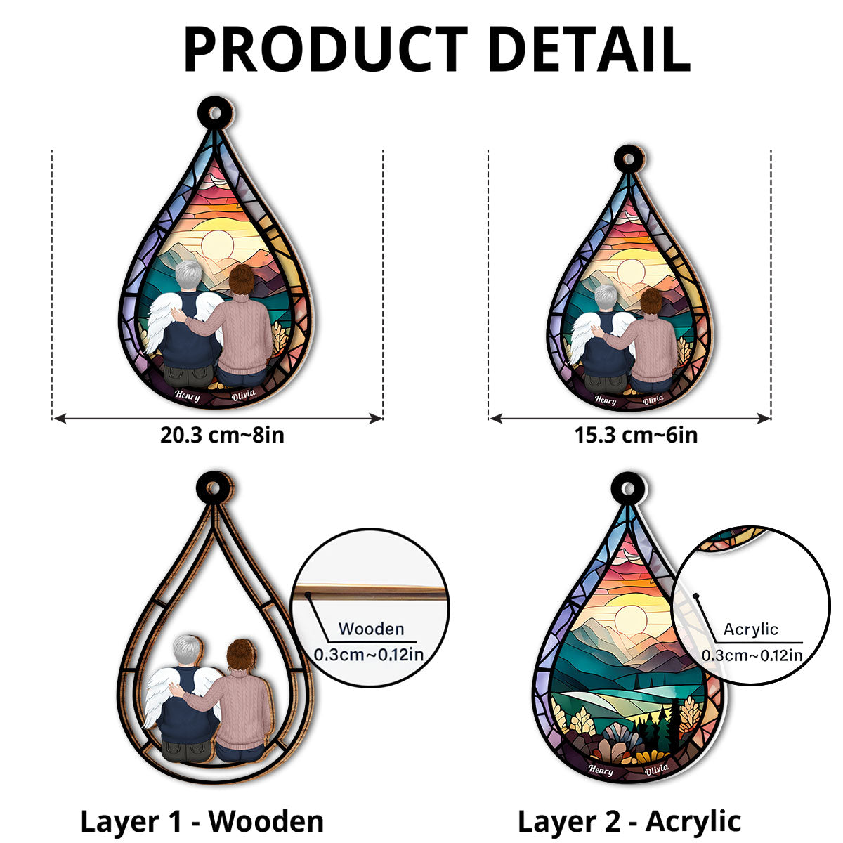 Memorial Teardrop Gift - Personalized Custom Suncatcher