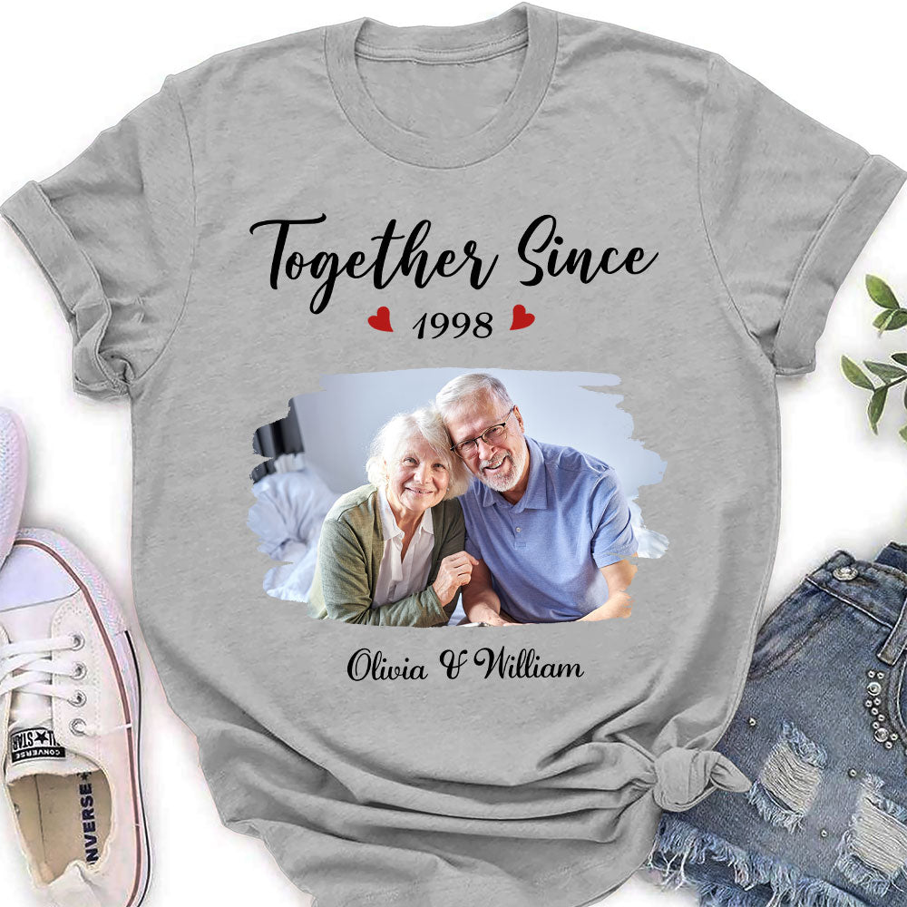 Together Since Husband Wife Photo - Personalized Custom Shirt