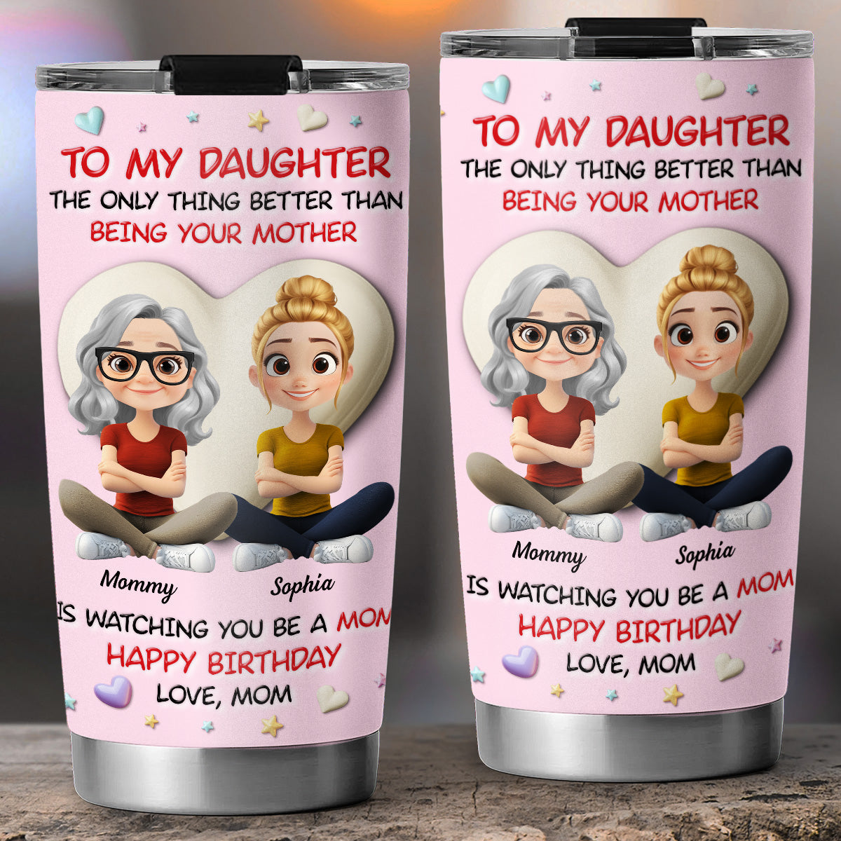 From Mommy With Love - Personalized Custom 3D Effect Tumbler