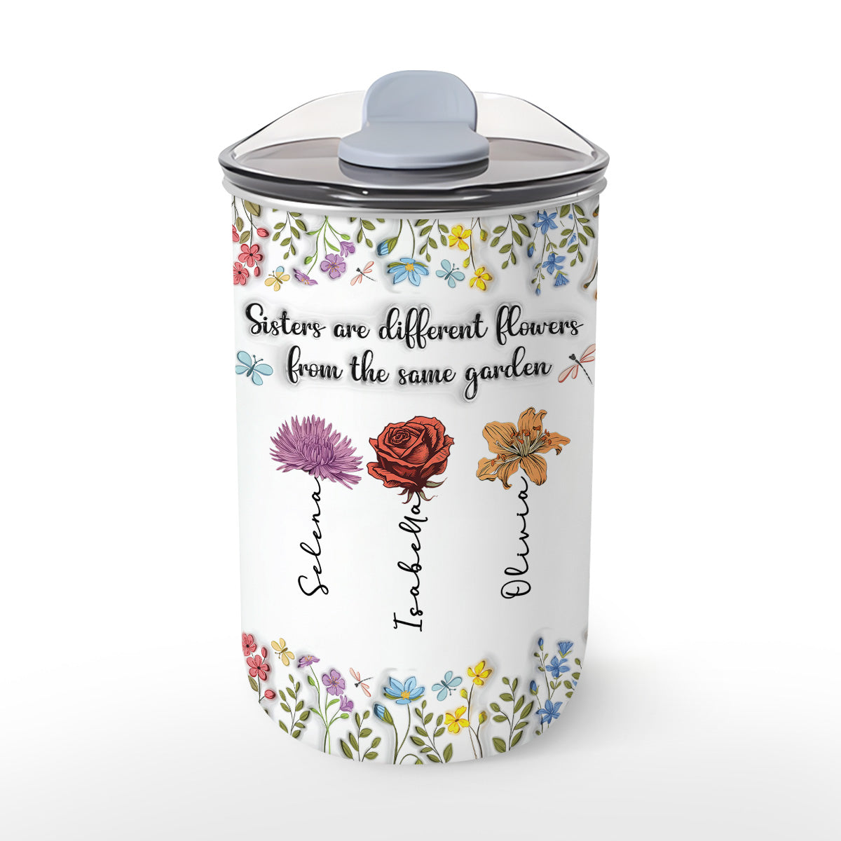 Sisters Are Different Flowers From The Same Garden - Personalized Custom 10oz Tumbler