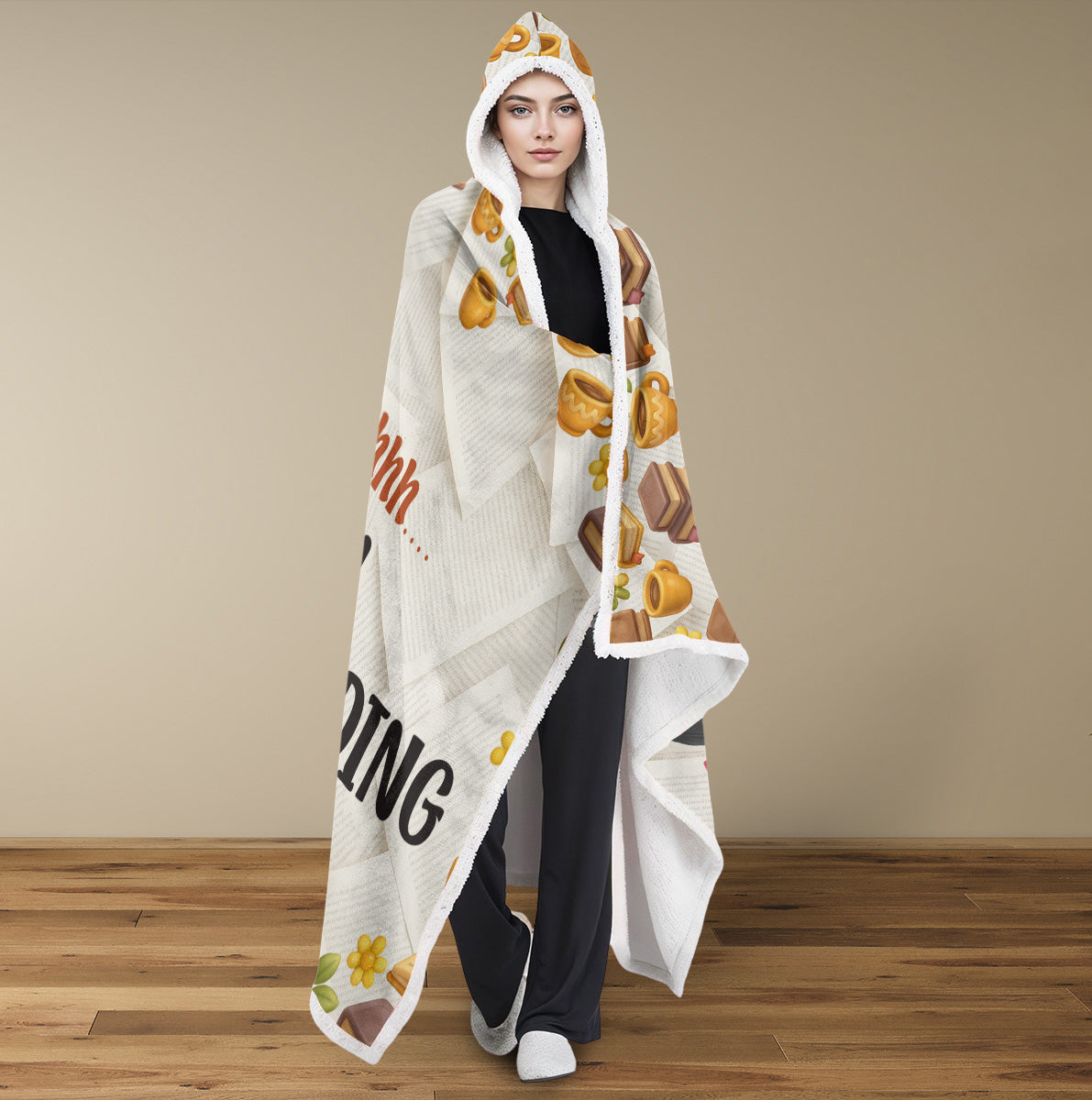 Book Lover Reading - Personalized Custom Hooded Blanket