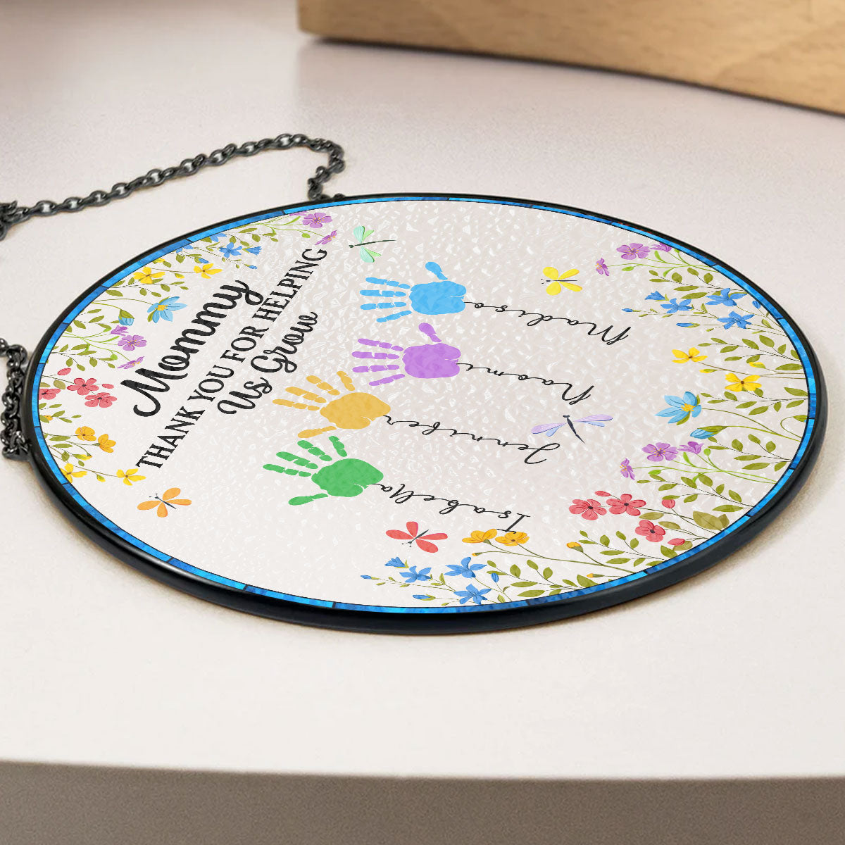 Helping Us Grow - Personalized Custom Window Hanging Suncatcher