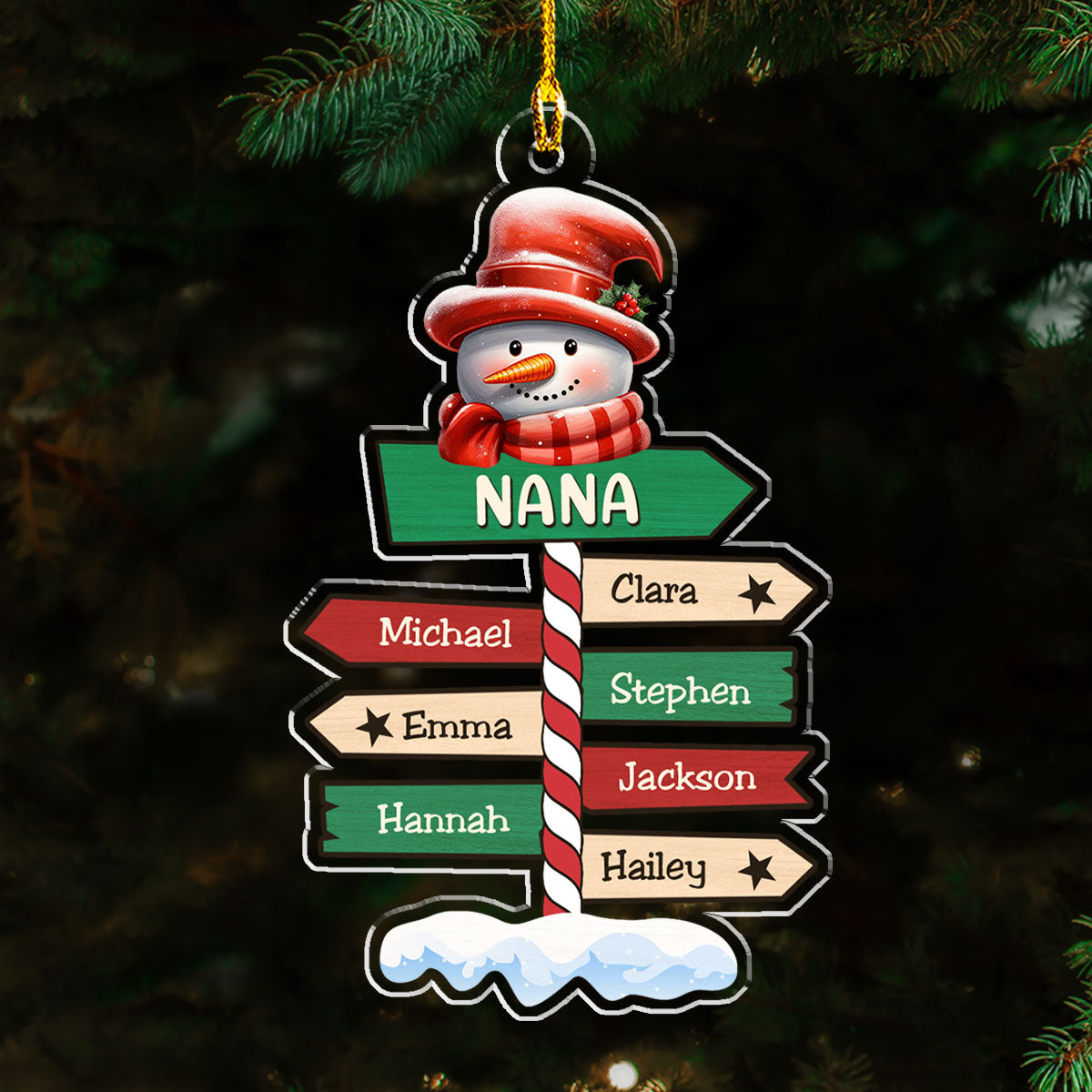 Grandma Pole Sign Christmas - Personalized Custom Acrylic Ornament