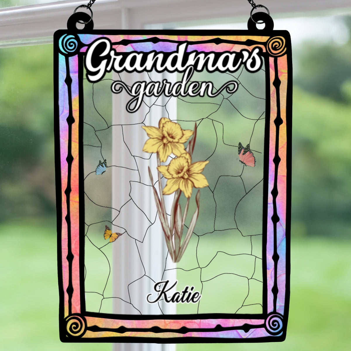 Birth Flower Grandma Garden - Personalized Custom Suncatcher