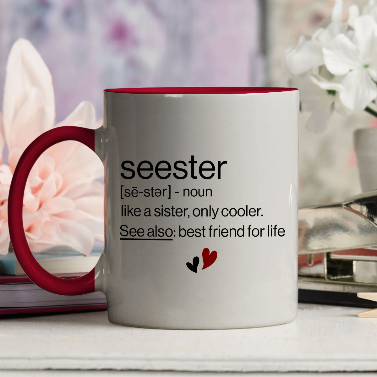 Seester Best Friend For Life - Personalized Custom Accent Mug