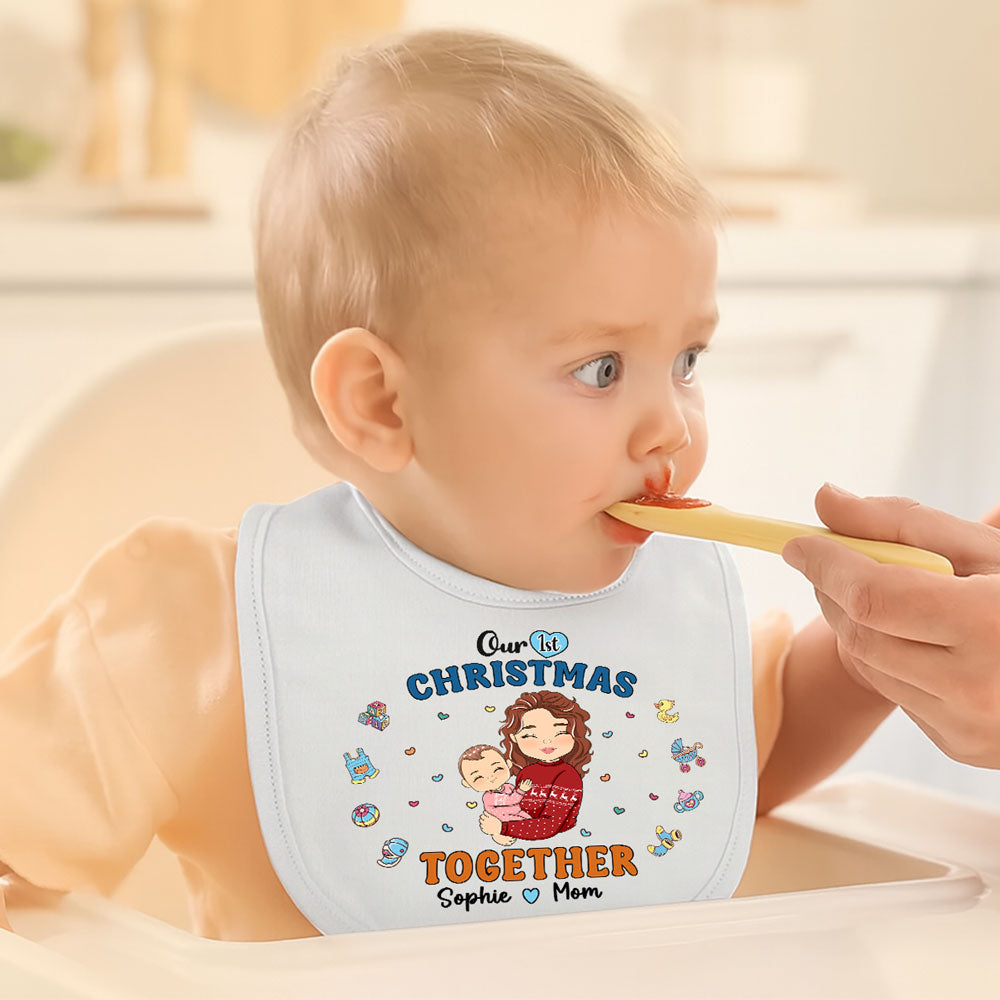 1st Mothers Day Together - Personalized Custom Baby Bib