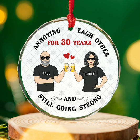 Annoying Each Other - Personalized Custom Glass Ornament