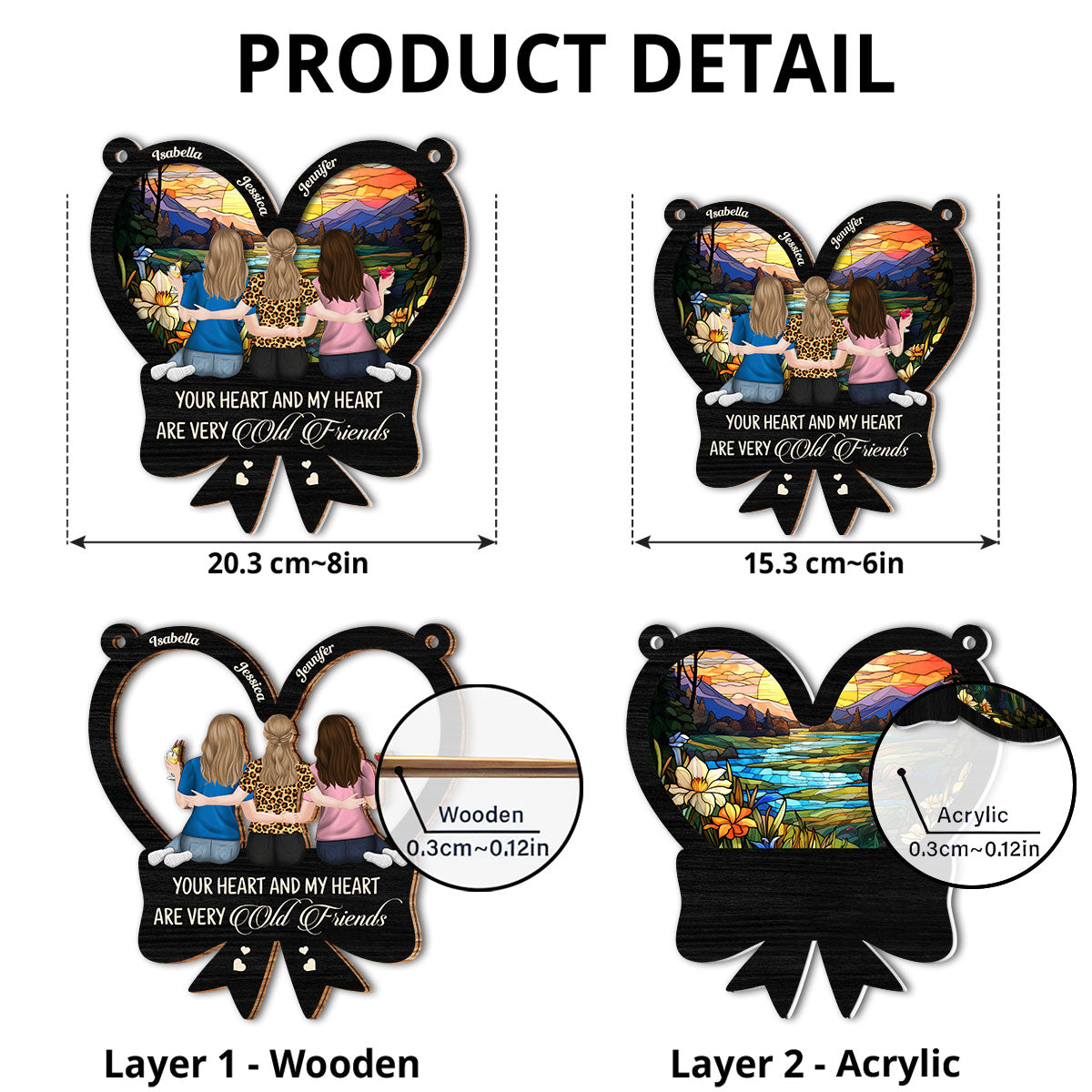 Your Heart And My Heart Are Very Old Friends - Personalized Custom Suncatcher