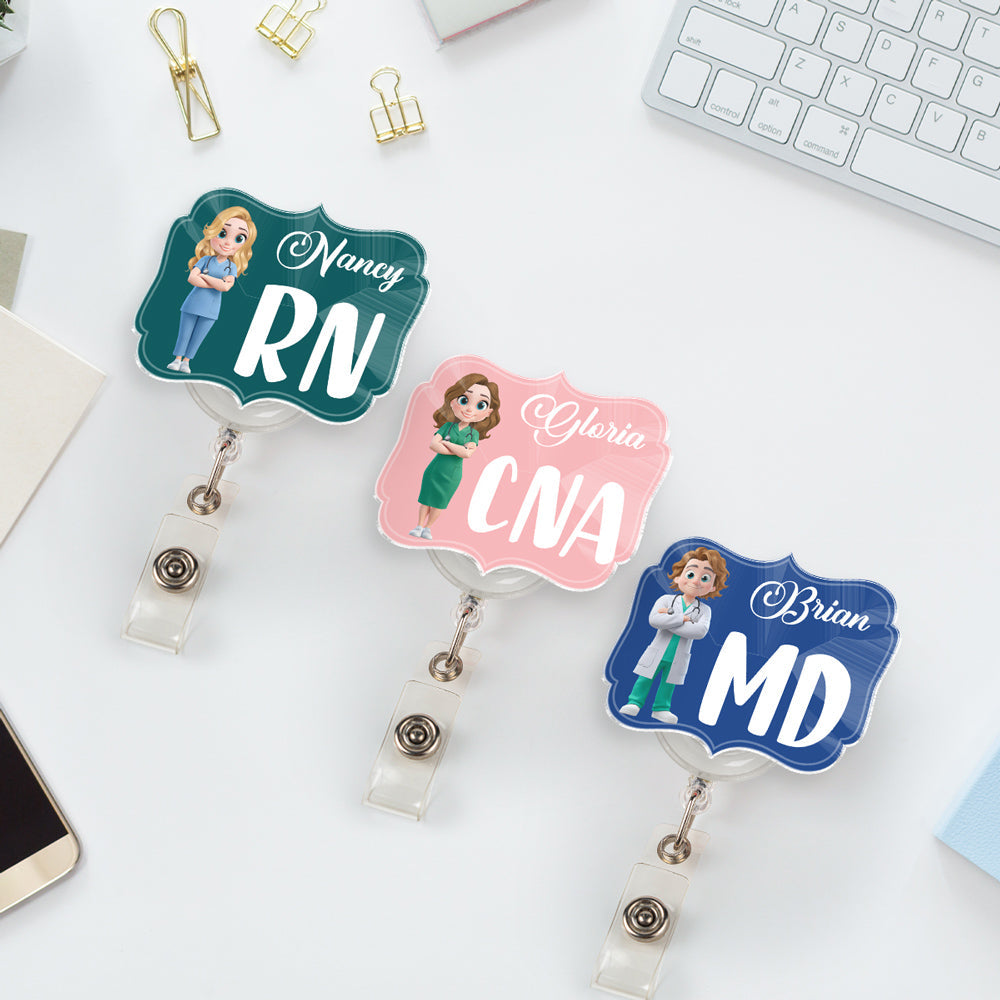 Proud To Be A Nurse - Personalized Custom Acrylic Badge Reel