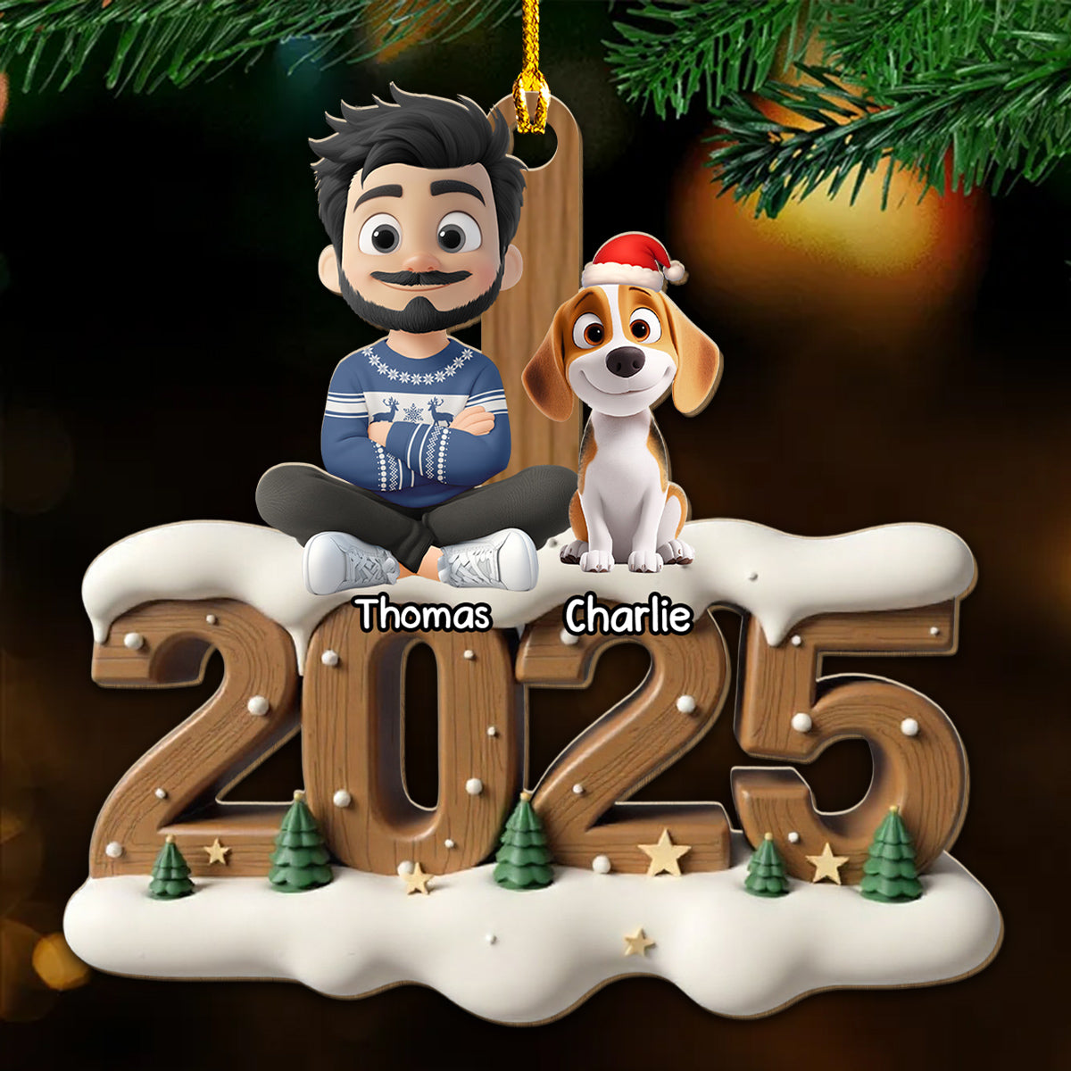 Family Now Onwards General Version - Personalized Custom 3D Effect Wood Ornament