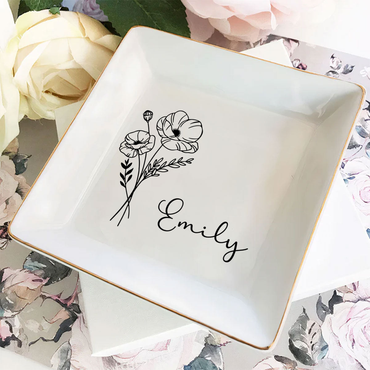 A Flower Blossoms For Its Own Joy - Personalized Custom Jewelry Dish