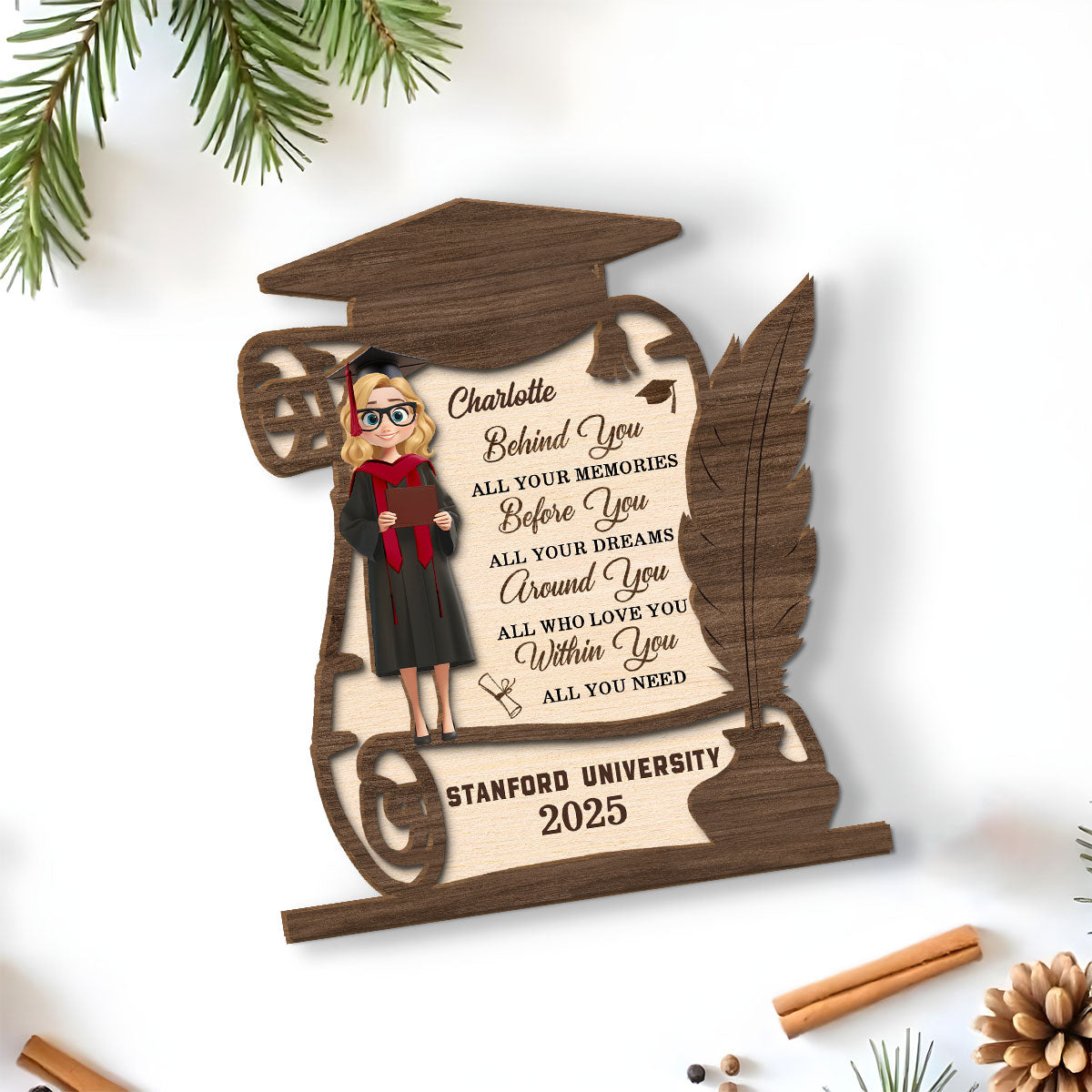 All Your Dreams Come True - Personalized Custom 2-Layer Wood Plaque With Flat Base