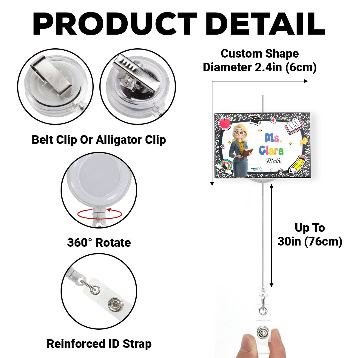 Welcome To My Class - Personalized Custom Acrylic Badge Reel