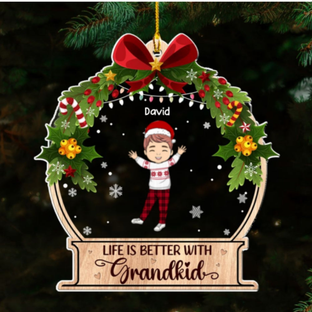 Life Is Better With Grandkids - Personalized Custom Acrylic Ornament