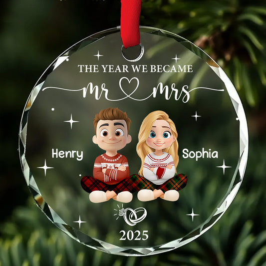 Where Our Forever Journey Began - Personalized Custom Glass Ornament