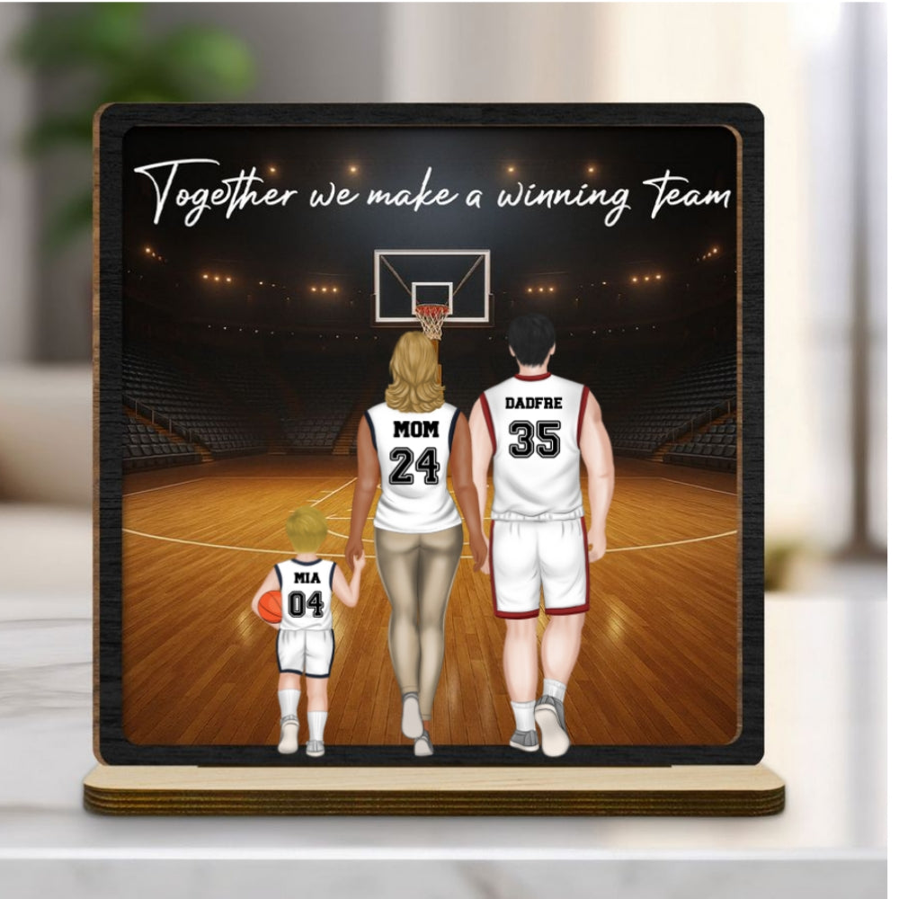Make A Winning Team - Personalized Custom 2-Layer Wood Plaque With Flat Base 