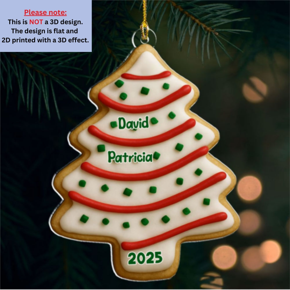 Family Christmas Tree Cake - Personalized Custom Acrylic Ornament