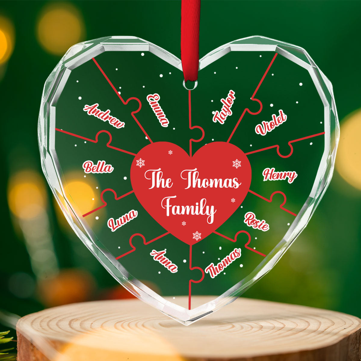 Christmas Together We Make A Family - Personalized Custom Glass Ornament