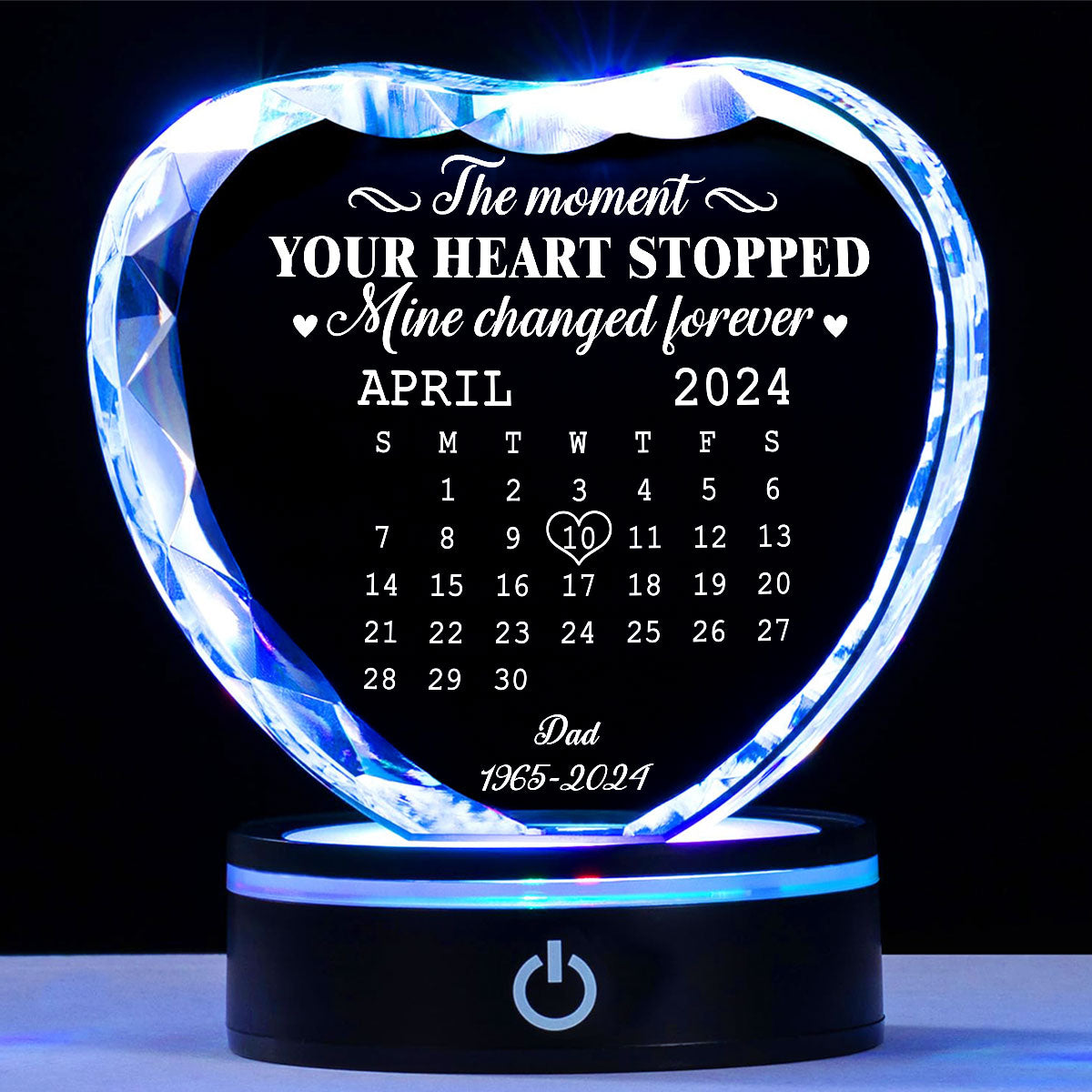 The Moment - Personalized Custom Crystal Led Light