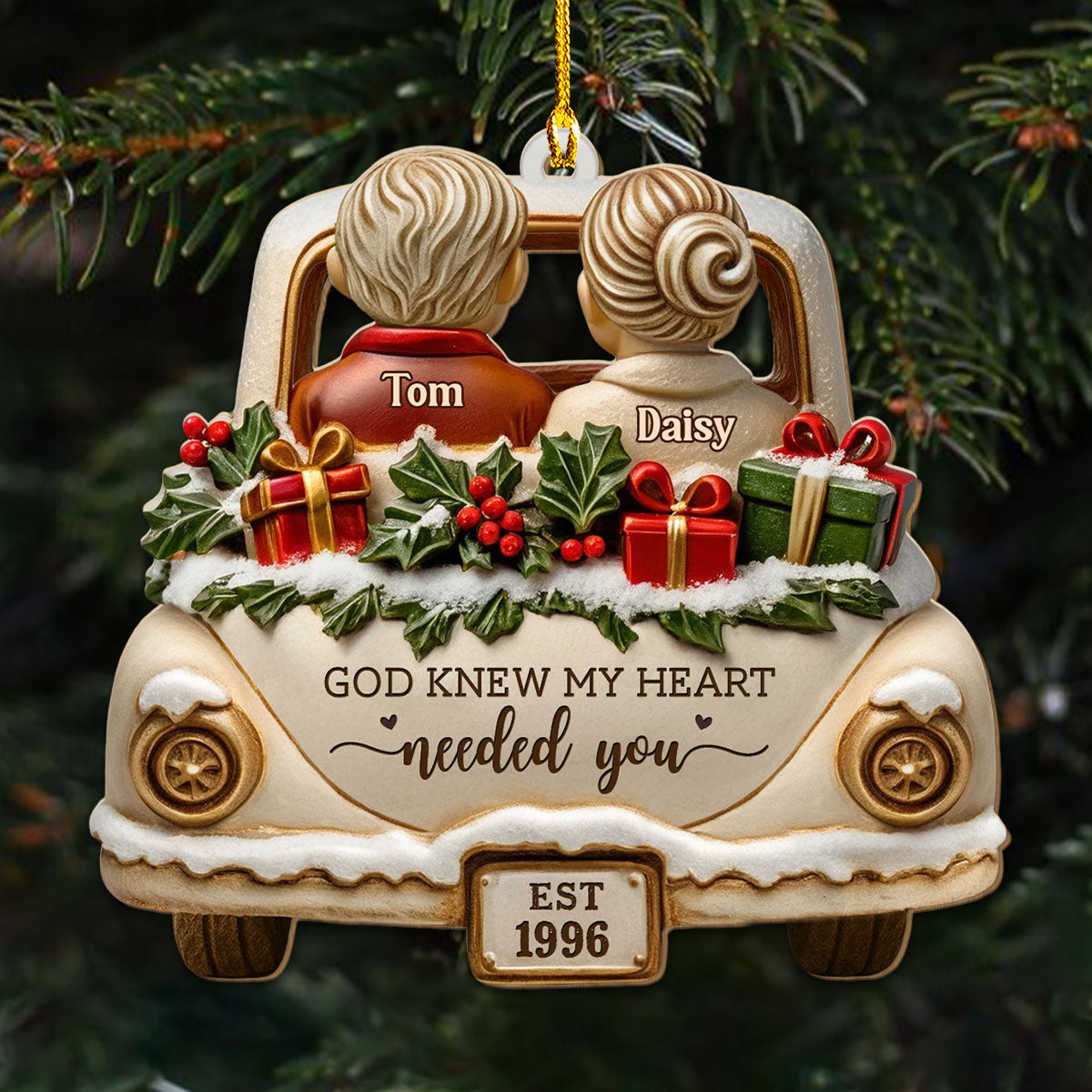 Love Was My True Direction - Personalized Custom 3D Effect Wood Ornament