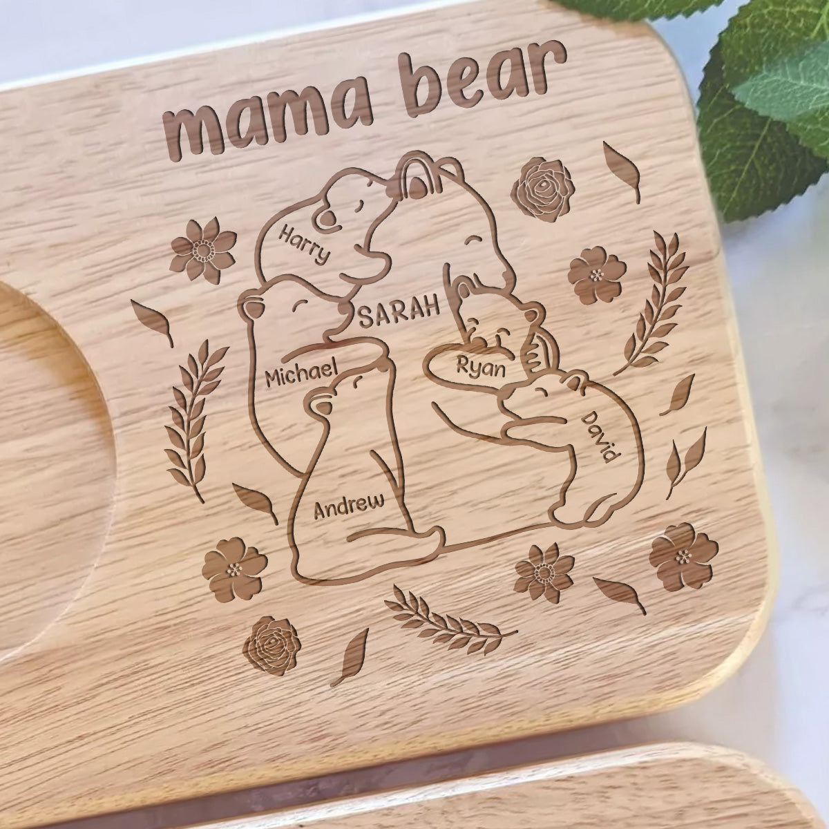 Our Mama Bear - Personalized Custom Wooden Treat Board