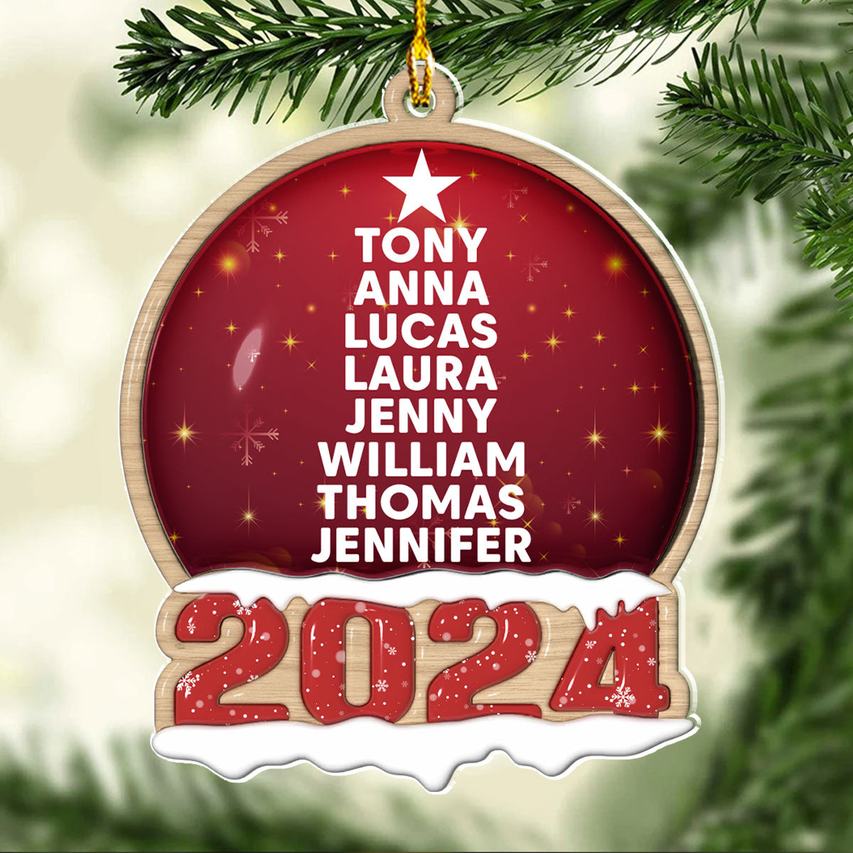 Custom Name Family - Personalized Custom 3D Inflated Effect Acrylic Ornament