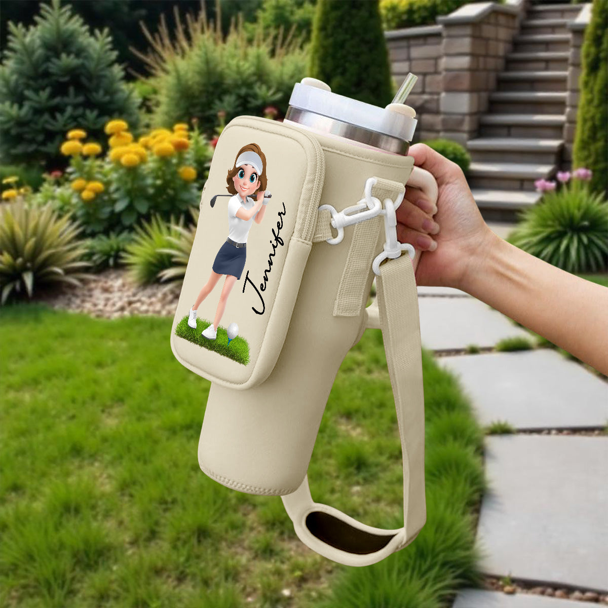 Golf Lover - Personalized Custom Water Bottle Carrier Bag