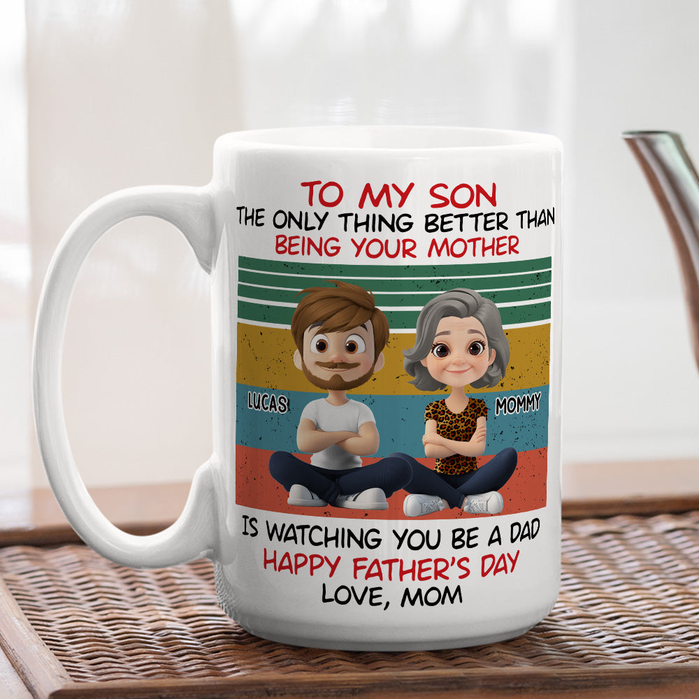 Awesome Son Better Dad - Personalized Custom Coffee Mug