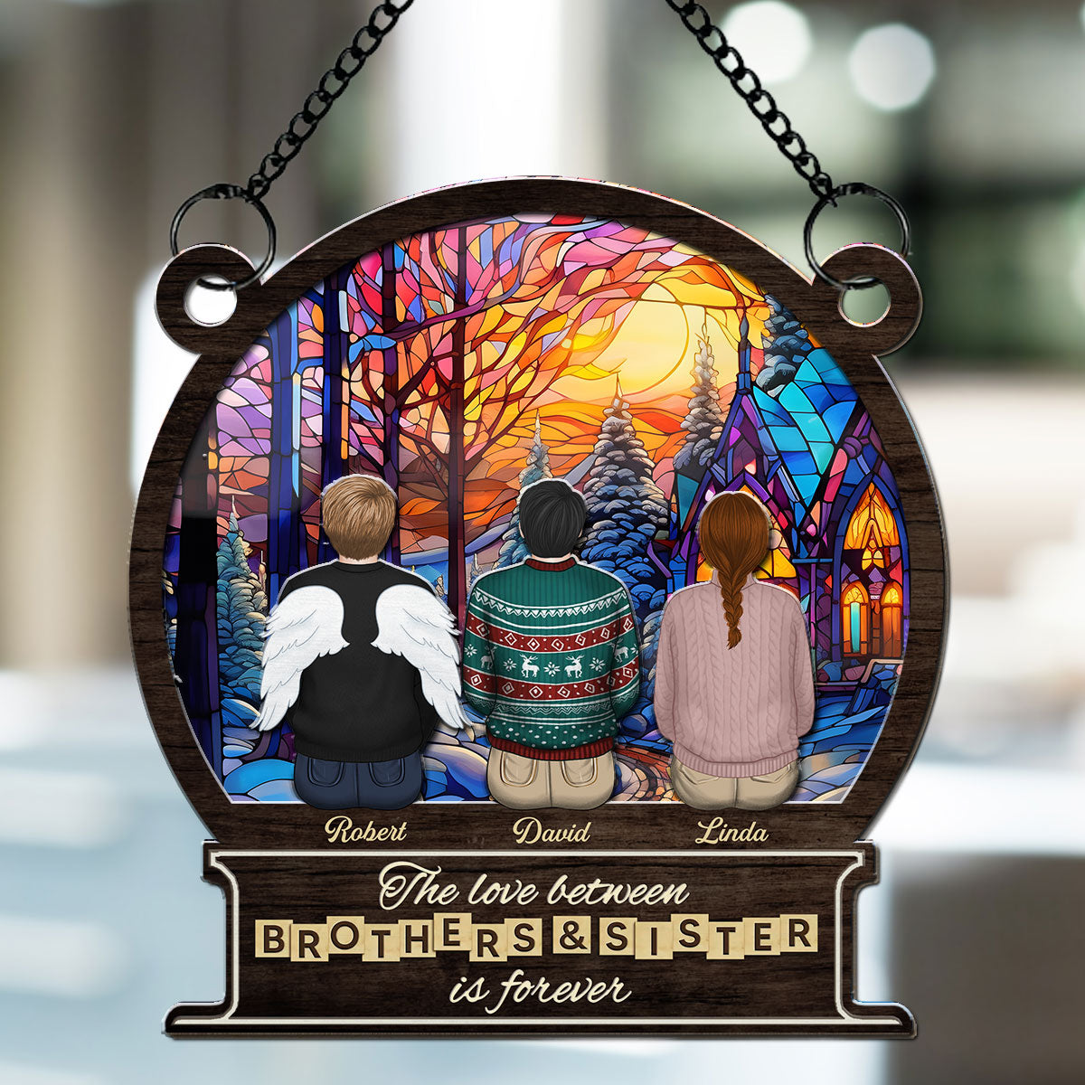 Brother And Sister Forever - Personalized Custom Suncatcher