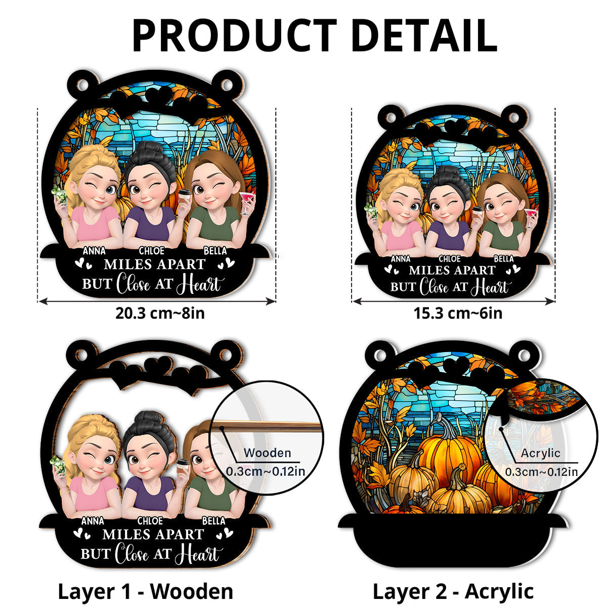 Forever Side By Side - Personalized Custom Suncatcher